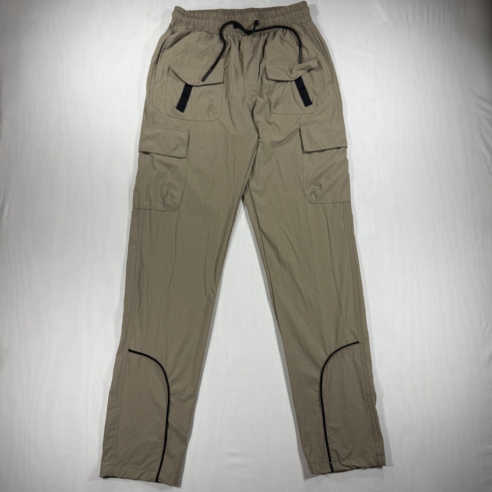 American Stitch Khaki Cargo Pants Mens Medium Nylon Spandex Gorpcore Streetwear